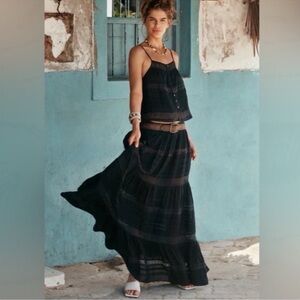 NWT Spell & The Gypsy Collective Teodora Black Maxi Skirt